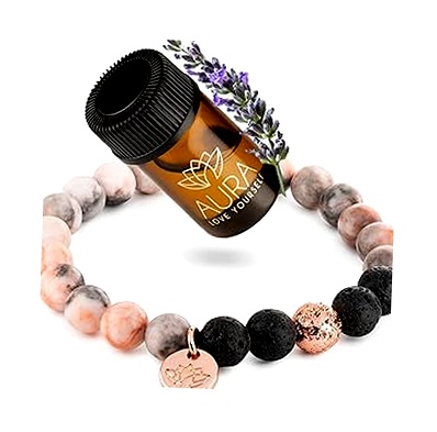 Pulsera de Roca de Lava Antiansiedad para Mujer - Difusor de Aromas