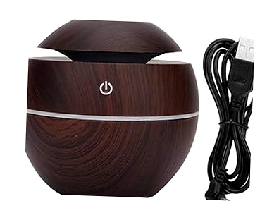 Humidificador Difusor de Aroma USB Bola Redonda Grano Madera