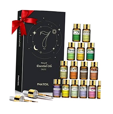PHATOIL Set de 15 Aceites Esenciales 5ml para Aromaterapia