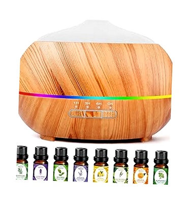 Humidificador Difusor de Aromas 500ML Ultrasónico 7 Colores LED