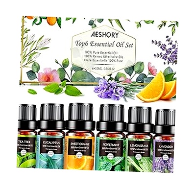 Aceites Esenciales AESHORY para Humidificador, Set 6 x 10ML