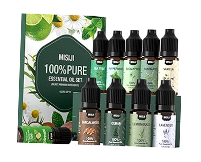 MISIJI Set de 10 Aceites Esenciales para Difusores y Aromaterapia