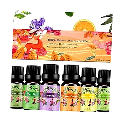 Set Aceites Esenciales Puro 100% para Difusor y Aromaterapia 6x10ml