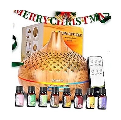 ZOVHYYA Difusor de Aroma 500ML con Control Remoto y 14 LEDs