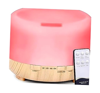 Retoo Difusor de Aroma 500 ml con LED y humidificador ultrasónico